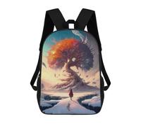 sinyumoney Mochilas Para Niños Mochila Escolar Magical Winter Landscape with Tree Mochila Escolar Impresa En 3D Para Niños Estudiantes De Primaria Y Secundaria 17inch