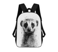 sinyumoney Mochilas Para Niños Mochila Escolar Meerkat Beauty Black Ink Mochila Escolar Impresa En 3D Para Niños Estudiantes De Primaria Y Secundaria 17inch