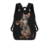 sinyumoney Mochilas Para Niños Mochila Escolar Mochila Para Niños Mochila De Viaje Mochilas Para Libros Impresa En 3D Oriental Shorthair Trumpet Mochila Para Niños Y Niñas 17inch