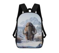 sinyumoney Mochilas Para Niños Mochila Escolar Mochila Para Niños Mochila De Viaje Mochilas Para Libros Impresa En 3D Woolly Mammoth in Snowy Landscape Mochila Para Niños Y Niñas 17inch