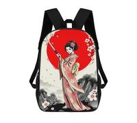 sinyumoney Mochilas Para Niños Mochila Escolar Mochila Para Niños Mochila De Viaje Mochilas Para Libros Impresa En 3D Geisha with Katana Mochila Para Niños Y Niñas 17inch