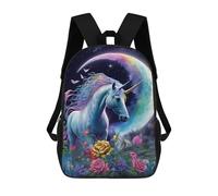 sinyumoney Mochilas Para Niños Mochila Escolar Mochila Para Niños Mochila De Viaje Mochilas Para Libros Impresa En 3D Magical Unicorn Garden Mochila Para Niños Y Niñas 17inch