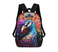 sinyumoney Mochilas Para Niños Mochila Escolar Mochila Para Niños Mochila De Viaje Mochilas Para Libros Impresa En 3D Colorful Peacock Artwork-2 Mochila Para Niños Y Niñas 17inch