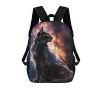 sinyumoney Mochilas Para Niños Mochila Escolar Mochila Para Niños Mochila De Viaje Mochilas Para Libros Impresa En 3D Galactic Cat Majesty Mochila Para Niños Y Niñas 17inch