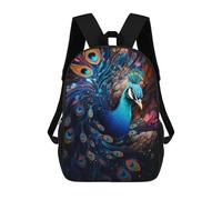sinyumoney Mochilas Para Niños Mochila Escolar Mochila Para Niños Mochila De Viaje Mochilas Para Libros Impresa En 3D Colorful Peacock Artwork Mochila Para Niños Y Niñas 17inch