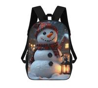 sinyumoney Mochilas Para Niños Mochila Escolar Mochila Para Niños Mochila De Viaje Mochilas Para Libros Impresa En 3D Smiling Snowman in Winter Christmas Mochila Para Niños Y Niñas 17inch