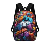sinyumoney Mochilas Para Niños Mochila Escolar Mochila Para Niños Mochila De Viaje Mochilas Para Libros Impresa En 3D Colorful Gaming Controllers -19 Mochila Para Niños Y Niñas 17inch