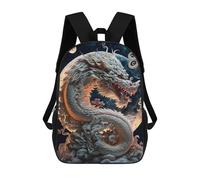 sinyumoney Mochilas Para Niños Mochila Escolar Mochila Para Niños Mochila De Viaje Mochilas Para Libros Impresa En 3D Dragon Moonlit Serpent -1 Mochila Para Niños Y Niñas 17inch