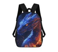 sinyumoney Mochilas Para Niños Mochila Escolar Mochila Para Niños Mochila De Viaje Mochilas Para Libros Impresa En 3D Blue Dragon in Flames Mochila Para Niños Y Niñas 17inch