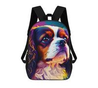 sinyumoney Mochilas Para Niños Mochila Escolar Mochila Para Niños Mochila De Viaje Mochilas Para Libros Impresa En 3D Cavalier King Portrait Mochila Para Niños Y Niñas 17inch