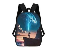 sinyumoney Mochilas Para Niños Mochila Escolar Mochila Para Niños Mochila De Viaje Mochilas Para Libros Impresa En 3D Fantasy Meteor Landscape Mochila Para Niños Y Niñas 17inch
