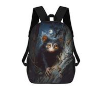 sinyumoney Mochilas Para Niños Mochila Escolar Mochila Para Niños Mochila De Viaje Mochilas Para Libros Impresa En 3D Aye-aye Lemur in The Night Forest Mochila Para Niños Y Niñas 17inch