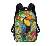 sinyumoney Mochilas Para Niños Mochila Escolar Mochila Para Niños Mochila De Viaje Mochilas Para Libros Impresa En 3D Toucan in Tropical Garden Mochila Para Niños Y Niñas 17inch