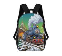 sinyumoney Mochilas Para Niños Mochila Escolar Mochila Para Niños Mochila De Viaje Mochilas Para Libros Impresa En 3D Steam Train Winter Journey Mochila Para Niños Y Niñas 17inch