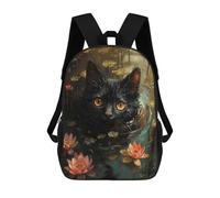 sinyumoney Mochilas Para Niños Mochila Escolar Mochila Para Niños Mochila De Viaje Mochilas Para Libros Impresa En 3D Black Cat Swimming Mochila Para Niños Y Niñas 17inch