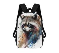 sinyumoney Mochilas Para Niños Mochila Escolar Mochila Para Niños Mochila De Viaje Mochilas Para Libros Impresa En 3D Raccoon Watercolor Mochila Para Niños Y Niñas 17inch