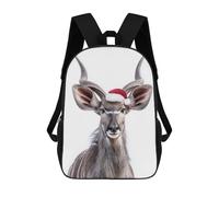 sinyumoney Mochilas Para Niños Mochila Escolar Mochila Para Niños Mochila De Viaje Mochilas Para Libros Impresa En 3D Nyala with Santa Hat Mochila Para Niños Y Niñas 17inch