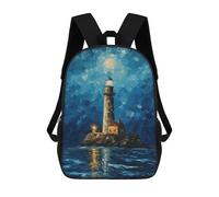 sinyumoney Mochilas Para Niños Mochila Escolar Mochila Para Niños Mochila De Viaje Mochilas Para Libros Impresa En 3D Beacon in The Night Mochila Para Niños Y Niñas 17inch