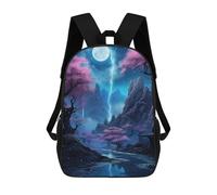 sinyumoney Mochilas Para Niños Mochila Escolar Mochila Para Niños Mochila De Viaje Mochilas Para Libros Impresa En 3D Night Sky Fantasy Landscape Mochila Para Niños Y Niñas 17inch