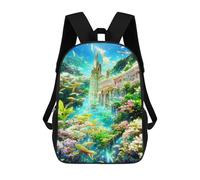 sinyumoney Mochilas Para Niños Mochila Escolar Mochila Para Niños Mochila De Viaje Mochilas Para Libros Impresa En 3D Fantasy Underwater Cityscape Mochila Para Niños Y Niñas 17inch