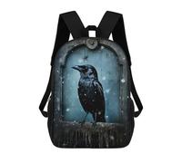 sinyumoney Mochilas Para Niños Mochila Escolar Mochila Para Niños Mochila De Viaje Mochilas Para Libros Impresa En 3D Raven Sitting On Tombstone Mochila Para Niños Y Niñas 17inch