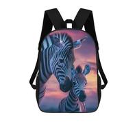sinyumoney Mochilas Para Niños Mochila Escolar Mochila Para Niños Mochila De Viaje Mochilas Para Libros Impresa En 3D Zebra Family Sunset Mochila Para Niños Y Niñas 17inch