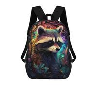 sinyumoney Mochilas Para Niños Mochila Escolar Mochila Para Niños Mochila De Viaje Mochilas Para Libros Impresa En 3D Colorful Raccoon Dreamscape Mochila Para Niños Y Niñas 17inch