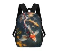 sinyumoney Mochilas Para Niños Mochila Escolar Mochila Para Niños Mochila De Viaje Mochilas Para Libros Impresa En 3D Koi Fish Peaceful Waters Mochila Para Niños Y Niñas 17inch