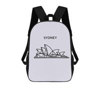 sinyumoney Mochilas Para Niños Mochila Escolar Mochila Para Niños Mochila De Viaje Mochilas Para Libros Impresa En 3D Sydney Opera House Line Art Mochila Para Niños Y Niñas 17inch