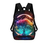 sinyumoney Mochilas Para Niños Mochila Escolar Mochila Para Niños Mochila De Viaje Mochilas Para Libros Impresa En 3D Colorful Tree in Bubble Mochila Para Niños Y Niñas 17inch