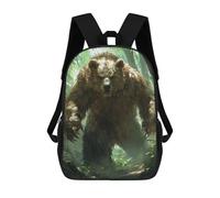 sinyumoney Mochilas Para Niños Mochila Escolar Mochila Para Niños Mochila De Viaje Mochilas Para Libros Impresa En 3D Grizzly Bear in Forest Mochila Para Niños Y Niñas 17inch