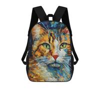 sinyumoney Mochilas Para Niños Mochila Escolar Mochila Para Niños Mochila De Viaje Mochilas Para Libros Impresa En 3D Colorful Abstract Cat Painting-1 Mochila Para Niños Y Niñas 17inch