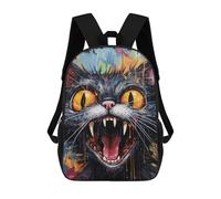 sinyumoney Mochilas Para Niños Mochila Escolar Mochila Para Niños Mochila De Viaje Mochilas Para Libros Impresa En 3D Colorful Cat Artwork Mochila Para Niños Y Niñas 17inch