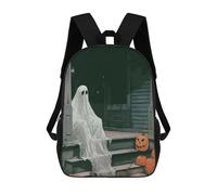 sinyumoney Mochilas Para Niños Mochila Escolar Mochila Para Niños Mochila De Viaje Mochilas Para Libros Impresa En 3D Ghost And Pumpkins on Porch Mochila Para Niños Y Niñas 17inch