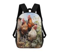 sinyumoney Mochilas Para Niños Mochila Escolar Mochila Para Niños Mochila De Viaje Mochilas Para Libros Impresa En 3D Chicken Farm Animals Mochila Para Niños Y Niñas 17inch