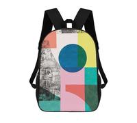 sinyumoney Mochilas Para Niños Mochila Escolar Modern Collage 01 Mochila Escolar Impresa En 3D Para Niños Estudiantes De Primaria Y Secundaria 17inch