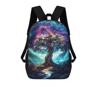sinyumoney Mochilas Para Niños Mochila Escolar Mystical Tree of Light Mochila Escolar Impresa En 3D Para Niños Estudiantes De Primaria Y Secundaria 17inch