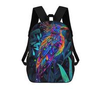 sinyumoney Mochilas Para Niños Mochila Escolar Neon Bird in Jungle Mochila Escolar Impresa En 3D Para Niños Estudiantes De Primaria Y Secundaria 17inch