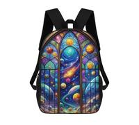 sinyumoney Mochilas Para Niños Mochila Escolar Neon Space Stained Glass Mochila Escolar Impresa En 3D Para Niños Estudiantes De Primaria Y Secundaria 17inch