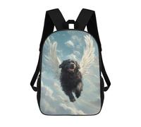 sinyumoney Mochilas Para Niños Mochila Escolar Newfoundland Angel Gentle Giant Pet Tribute Dog with Angel Wings Mochila Escolar Impresa En 3D Para Niños Estudiantes De Primaria Y Secundaria 17inch