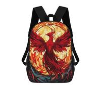 sinyumoney Mochilas Para Niños Mochila Escolar Phoenix Stained Glass Mochila Escolar Impresa En 3D Para Niños Estudiantes De Primaria Y Secundaria 17inch