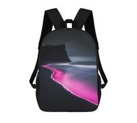 sinyumoney Mochilas Para Niños Mochila Escolar Pink Glow Beach Mochila Escolar Impresa En 3D Para Niños Estudiantes De Primaria Y Secundaria 17inch