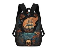 sinyumoney Mochilas Para Niños Mochila Escolar Pirate Ship Mochila Escolar Impresa En 3D Para Niños Estudiantes De Primaria Y Secundaria 17inch