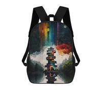 sinyumoney Mochilas Para Niños Mochila Escolar Rainbow Tower Reflections Mochila Escolar Impresa En 3D Para Niños Estudiantes De Primaria Y Secundaria 17inch