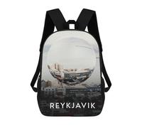 sinyumoney Mochilas Para Niños Mochila Escolar Reykjavik Iceland Abstract Mochila Escolar Impresa En 3D Para Niños Estudiantes De Primaria Y Secundaria 17inch