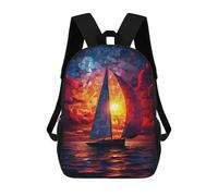sinyumoney Mochilas Para Niños Mochila Escolar Sailboat Sunset Mochila Escolar Impresa En 3D Para Niños Estudiantes De Primaria Y Secundaria 17inch