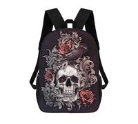 sinyumoney Mochilas Para Niños Mochila Escolar Skull with Crow Filigree Mochila Escolar Impresa En 3D Para Niños Estudiantes De Primaria Y Secundaria 17inch