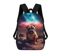 sinyumoney Mochilas Para Niños Mochila Escolar Space Bulldog Wonder Mochila Escolar Impresa En 3D Para Niños Estudiantes De Primaria Y Secundaria 17inch
