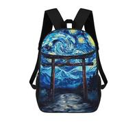 sinyumoney Mochilas Para Niños Mochila Escolar Starry Night Torii Gateway Mochila Escolar Impresa En 3D Para Niños Estudiantes De Primaria Y Secundaria 17inch