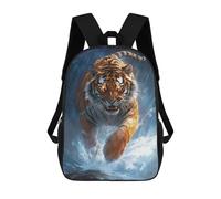 sinyumoney Mochilas Para Niños Mochila Escolar Tiger in Storm Mochila Escolar Impresa En 3D Para Niños Estudiantes De Primaria Y Secundaria 17inch
